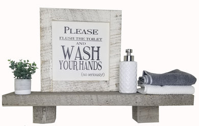 Beach Gray Rough Cut Solid Wood Mini -  Mantel