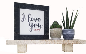 White Rough Cut Solid Wood Mini -  Mantel