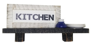 Black Rough Cut Solid Wood Mini - Mantel
