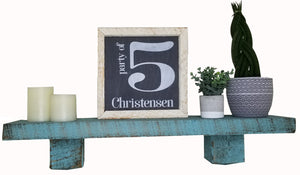 Tiffany Blue Rough Cut Solid Wood Mini -  Mantel
