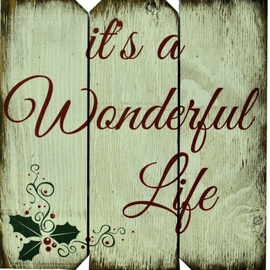 16 x 16 White/Red/Green It's a Wonderful Life
