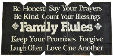 18 x 36 Black/White Family Rules (Free Shipping with Code: FREE at checkout)