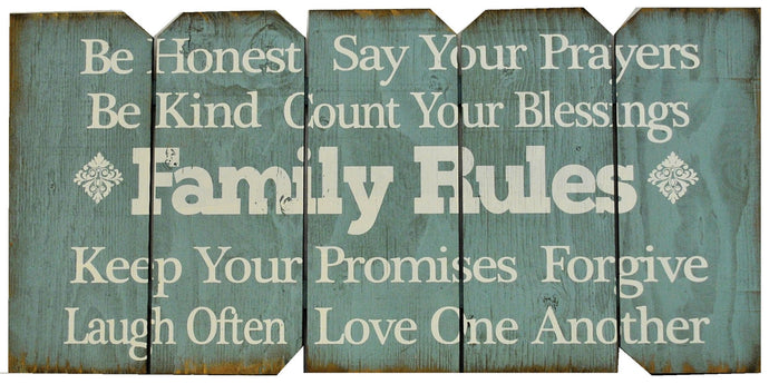 18 x 36 Tiff Blue Family Rules (Free shipping with Code: FREE at checkout)