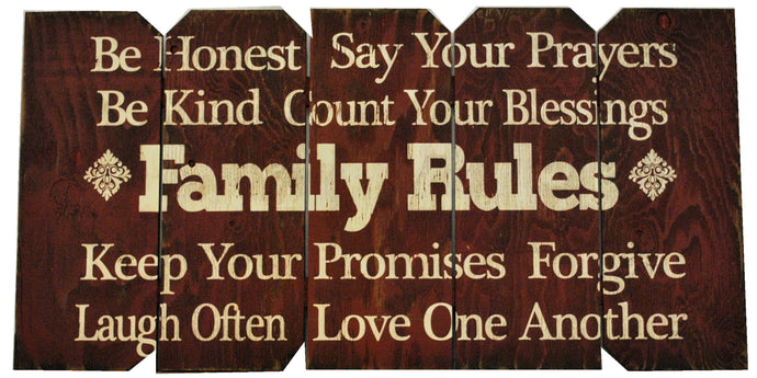 18 x 36 Red Family Rules (Free Shipping with Code: FREE at checkout)